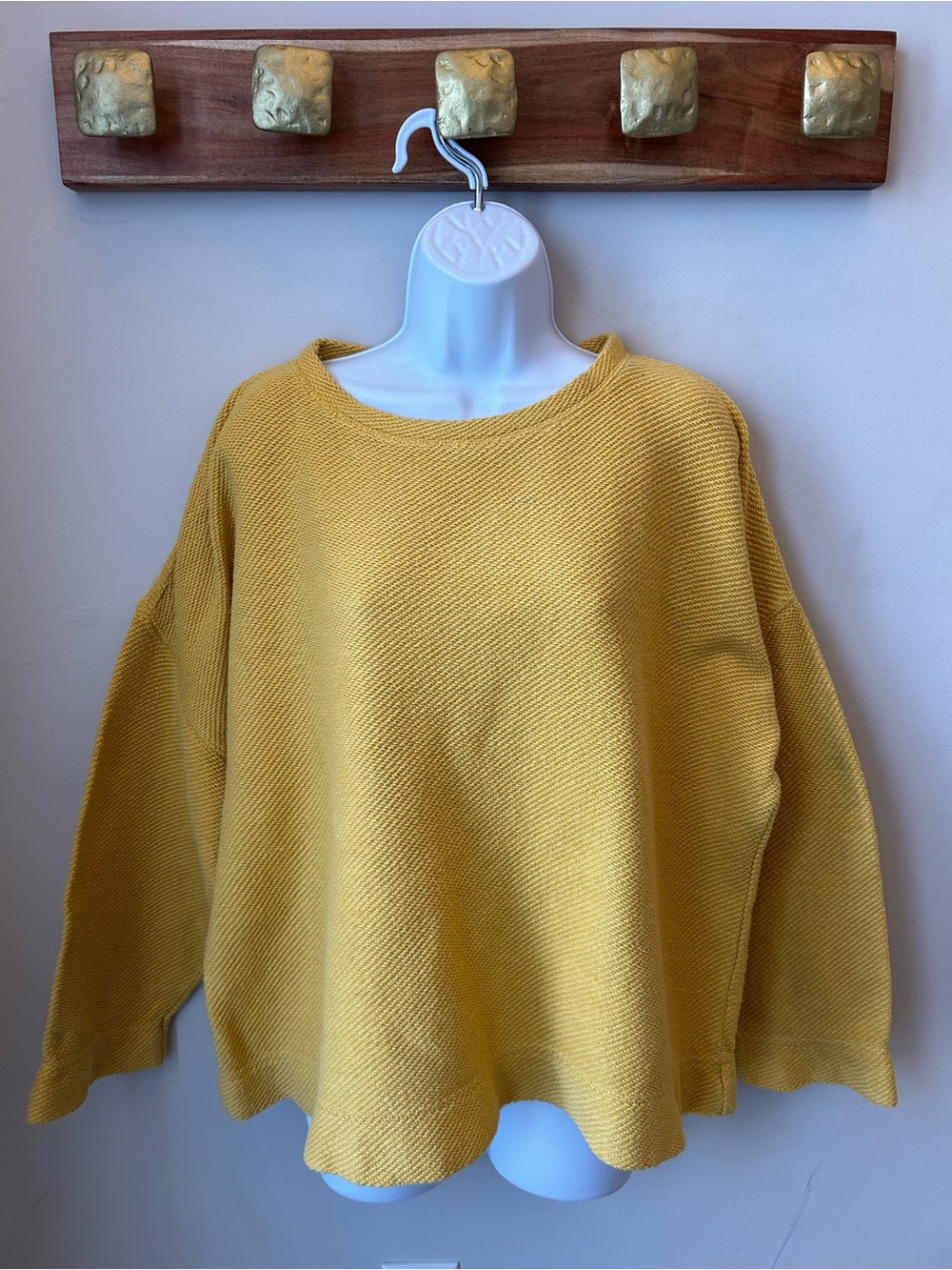 100% COTTON Oversized Knit Sweater - Mustard Yellow Cottagecore Coastal Grandma
